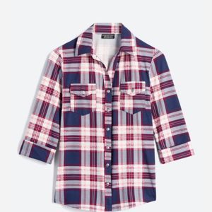 Red and Navy Blue Soft Flannel Shirt